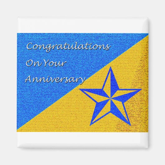 Anniversary Blue and Gold Star Magnet (Vorne)
