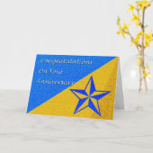 Anniversary Blue Star Karte (Gelbe Blume)