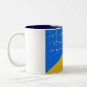 Anniversary Blue Star Zweifarbige Tasse (Links)