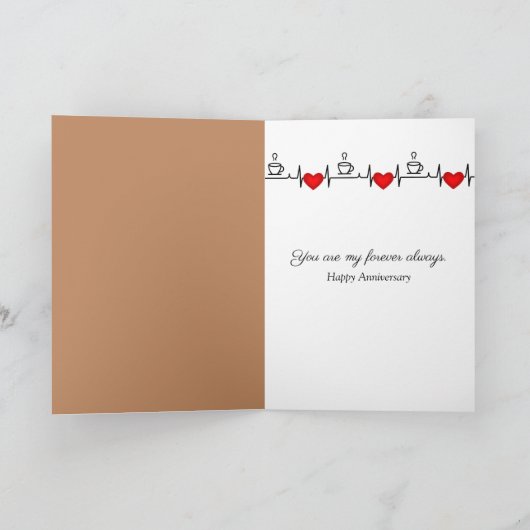 Anniversary Breakfast Brown Eggs In Egg Cups Karte (Innenseite)