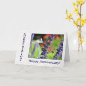 Anniversary Butterfly und Blume Karte (Gelbe Blume)