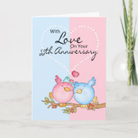 anniversary card - 55th anniversary love birds