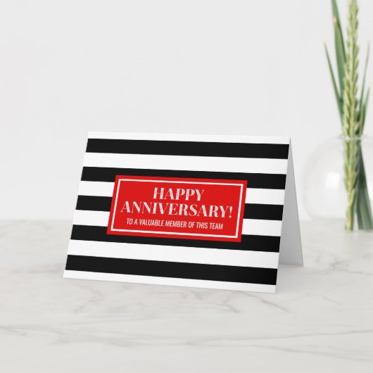 Anniversary Card für Red Black Stripes Karte (Vorderseite)