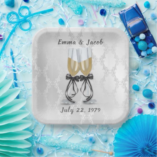 Anniversary Champagne Toast Pappteller (Party)