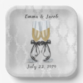 Anniversary Champagne Toast Pappteller (Vorderseite)