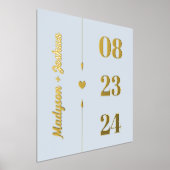 Anniversary Date: Blass Blue Gold Heart Arrows Nam Foliendrucke (Ablage )