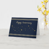 Anniversary Gold Glitzer Look Stars Karte (Gelbe Blume)