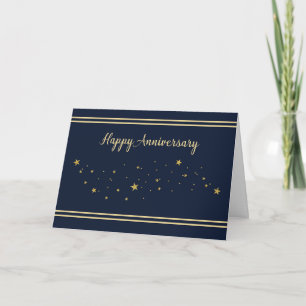 Anniversary Gold Glitzer Look Stars Karte