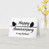 Anniversary Husband Fun Romantic Birds Silhouette Karte (Gelbe Blume)