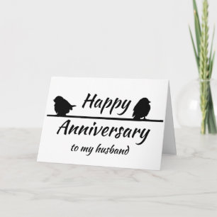 Anniversary Husband Fun Romantic Birds Silhouette Karte