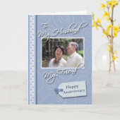 Anniversary, Husband - Photo card template Karte (Gelbe Blume)
