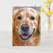 Anniversary Lipstick Kisses On a Golden Retriever Karte (Gelbe Blume)