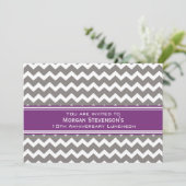 Anniversary Luncheon Einladung Grau (Stehend Vorderseite)