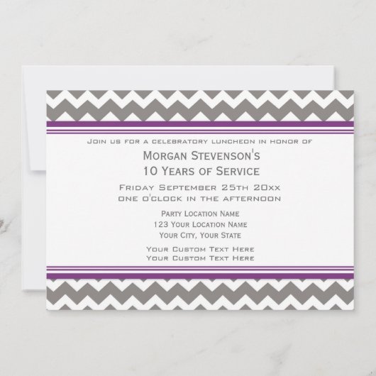 Anniversary Luncheon Einladung Grau (Rückseite)