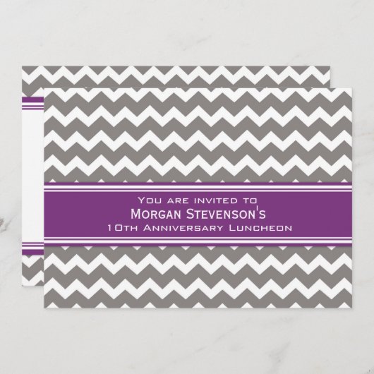 Anniversary Luncheon Einladung Grau (Vorne/Hinten)