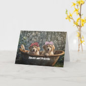 Anniversary of Wedding Cute and Fun Custom Name Karte (Gelbe Blume)