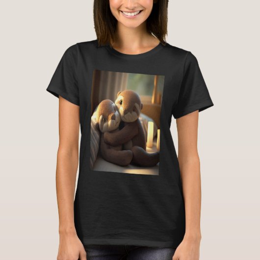 Anniversary Otter Present Sweet Huggable Otter T-Shirt (Vorderseite)