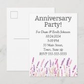 Anniversary party invitations einladungspostkarte (Vorne/Hinten)