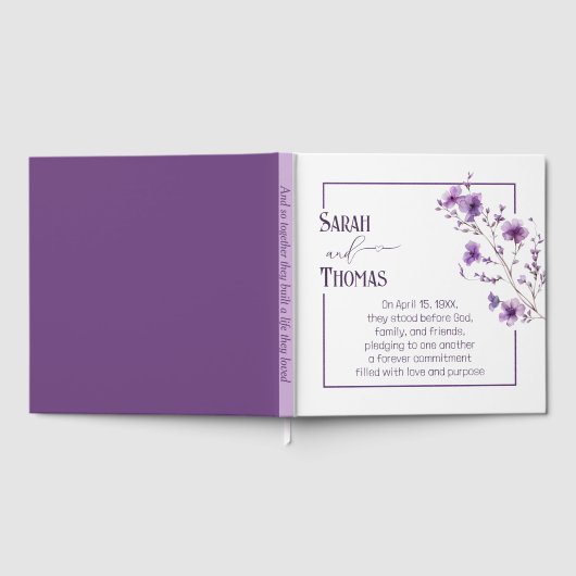 Anniversary Party Purple Flowering Branch Gästebuch (Voll)