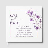 Anniversary Party Purple Flowering Branch Gästebuch (Vorderseite)