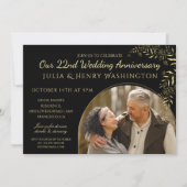 Anniversary Photo Arch Gold and Black  Romantic Einladung (Vorderseite)