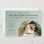 Anniversary Photo Arch Sage Green Botanical  Einladung (Vorderseite)