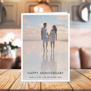 Anniversary Photo   Modern Stylish Husband Wife Karte