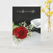 Anniversary Red Rose On Tuxedo Shirt Karte (Gelbe Blume)