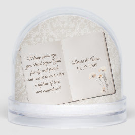 Anniversary Scrapbook On Damask  Schneekugeln