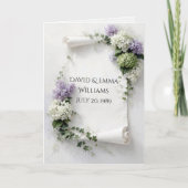 Anniversary Scroll with Lilacs and Hydrangeas Karte (Vorderseite)