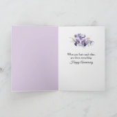 Anniversary Scroll with Lilacs and Hydrangeas  Karte (Innenseite)