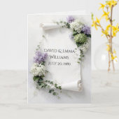 Anniversary Scroll with Lilacs and Hydrangeas  Karte (Gelbe Blume)