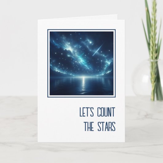 Anniversary Shooting Star Over Water Karte (Vorderseite)