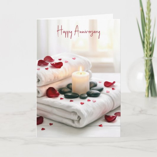 Anniversary Spa with Rose Petals Karte (Vorderseite)