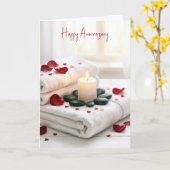 Anniversary Spa with Rose Petals Karte (Gelbe Blume)