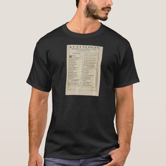 Anniversary Table of Contents Shakespeare First Fo T-Shirt (Vorderseite)