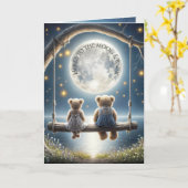 Anniversary Teddy Bears On a Swing Karte (Gelbe Blume)