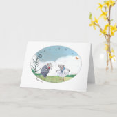 Anniversay Mice Karte (Gelbe Blume)