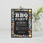 Annivesary Wedding GRILLEN Birthday Party Barbecue Einladung (Stehend Vorderseite)