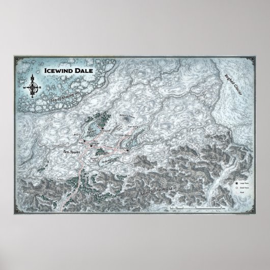 Annotated Map of Icewind Dale Poster (Vorne)