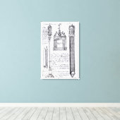 Annotierte Illustration von Pendent, Diagonal Leinwanddruck (Insitu (Holzboden))