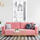 Annotierte Illustration von Pendent, Diagonal Leinwanddruck (Insitu (Wohnzimmer))