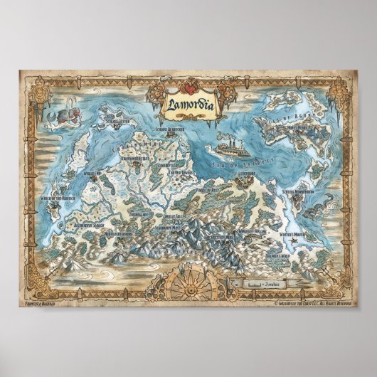 Annotierte Karte von Lamordia Poster (Vorne)