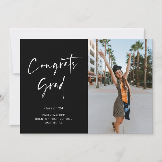 Announccard für handgeschriebene Skript-Abschluss Ankündigung (Vorderseite)