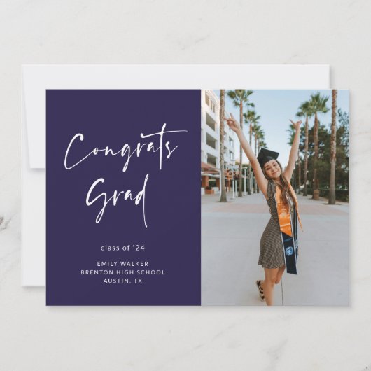 Announccard für handgeschriebene Skript-Abschluss Ankündigung (Vorderseite)