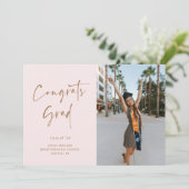 Announccard für handgeschriebene Skript-Abschluss Ankündigung (Stehend Vorderseite)