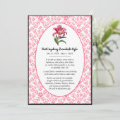 Announccard "Pink Lily European Style" Ankündigung (Stehend Vorderseite)