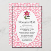 Announccard "Pink Lily European Style" Ankündigung (Vorne/Hinten)