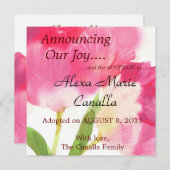 Announccard Pink Tulip Adoption Ankündigung (Vorne/Hinten)