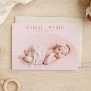 Announccard Rosa Arch Frame Birth Ankündigung